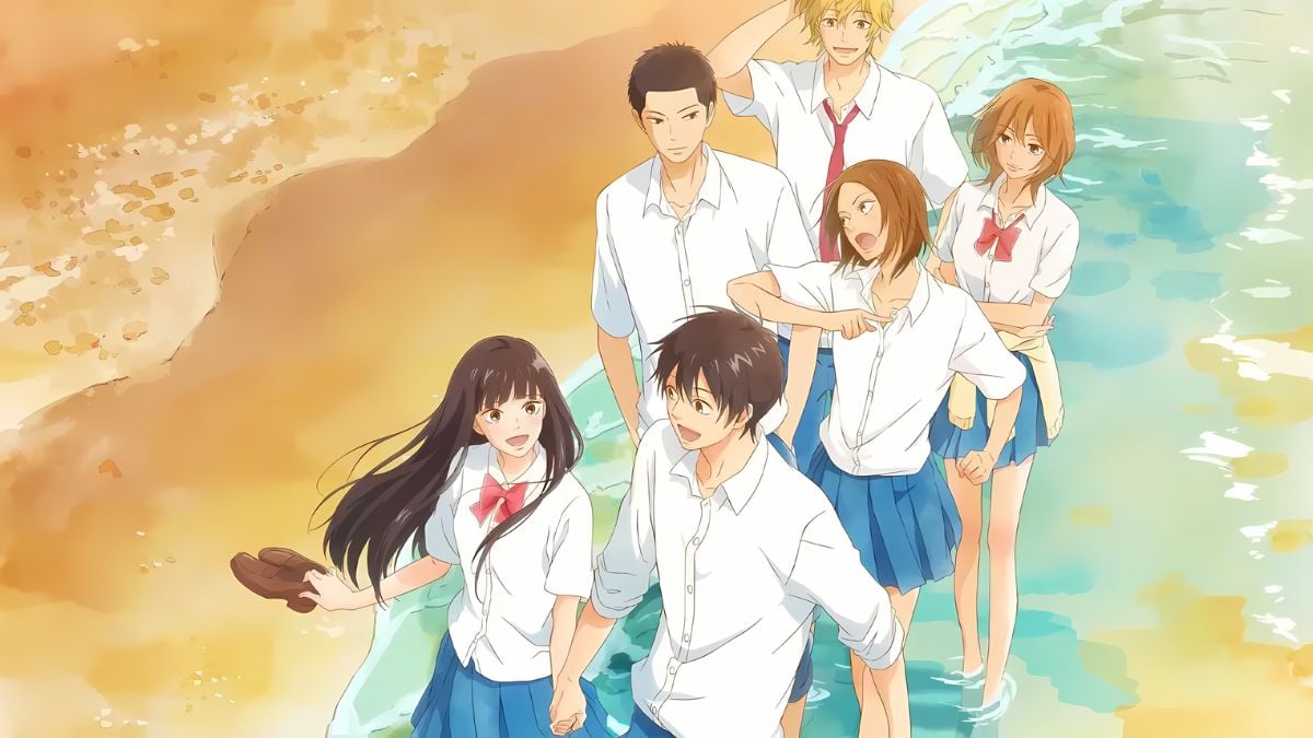 Kimi-ni-Todoke-official-art-of-the-main-cast-walking-together-at-the-beach